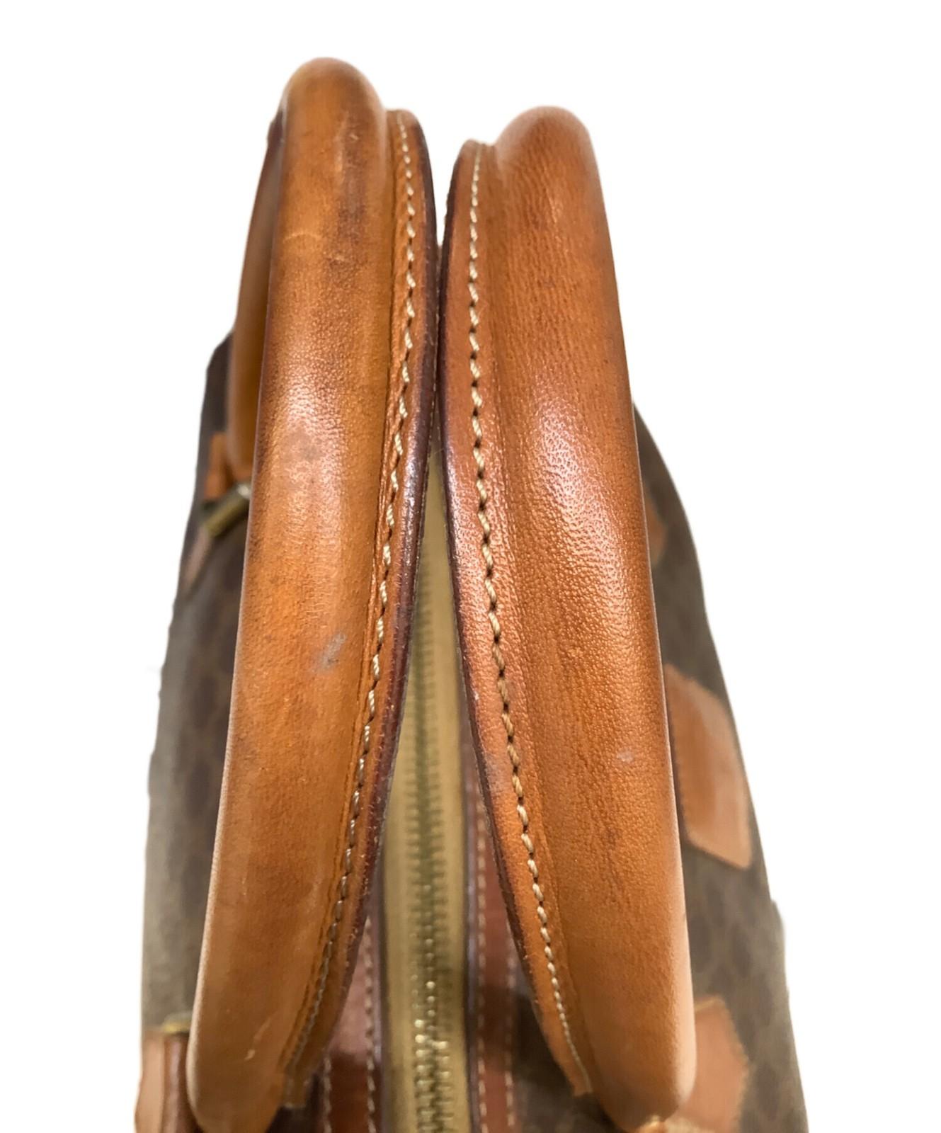 CELINE Hand Bag Tote Purse Macadam Brown Authentic