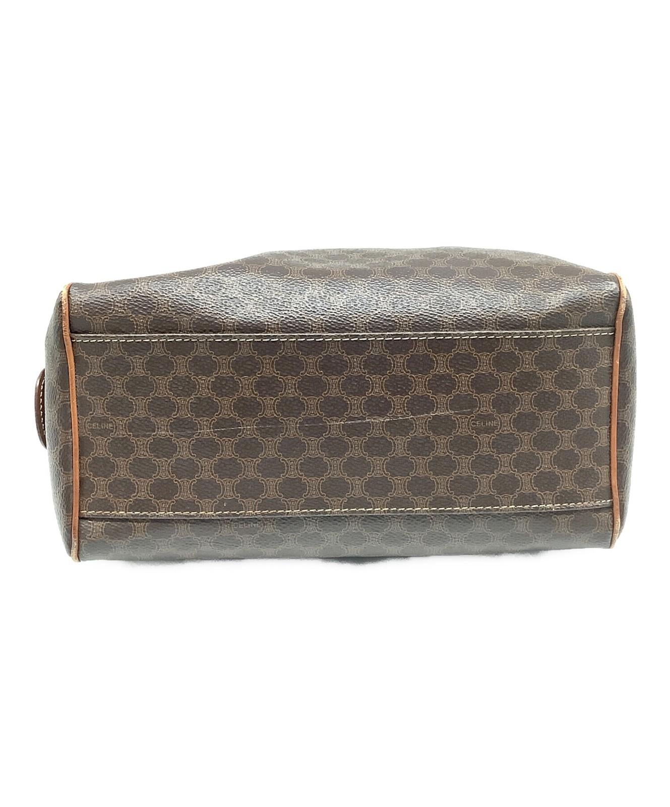 CELINE Hand Bag Tote Purse Macadam Brown Authentic