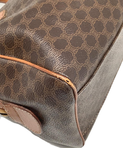 CELINE Hand Bag Tote Purse Macadam Brown Authentic