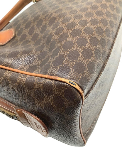 CELINE Hand Bag Tote Purse Macadam Brown Authentic