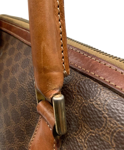 CELINE Hand Bag Tote Purse Macadam Brown Authentic