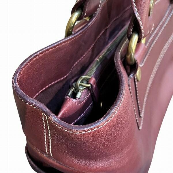 CELINE Hand Bag Tote Purse Boogie Leather Burgundy Authentic