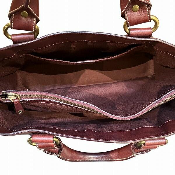 CELINE Hand Bag Tote Purse Boogie Leather Burgundy Authentic