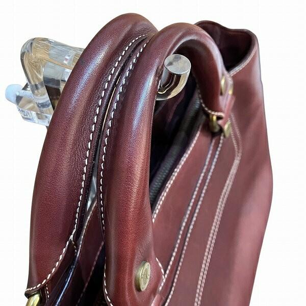 CELINE Hand Bag Tote Purse Boogie Leather Burgundy Authentic