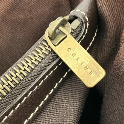 CELINE Hand Bag Tote Purse Boogie C Macadam Suede Leather Beige Brown Authentic
