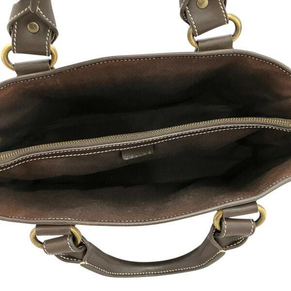 CELINE Hand Bag Tote Purse Boogie C Macadam Suede Leather Beige Brown Authentic