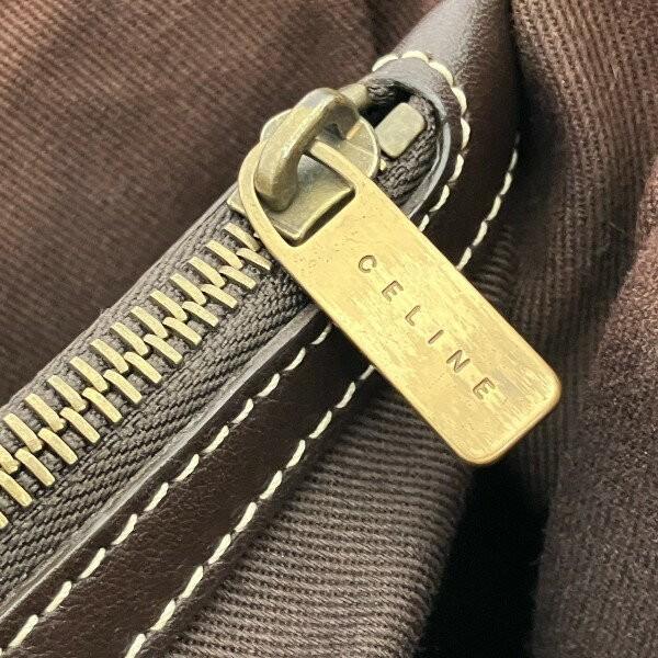 CELINE Hand Bag Tote Purse Boogie C Macadam Suede Leather Beige Brown Authentic