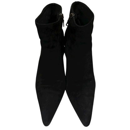 PRADA Short Boots Shoes EU 36.5 US 6.5 Suede Black Authentic