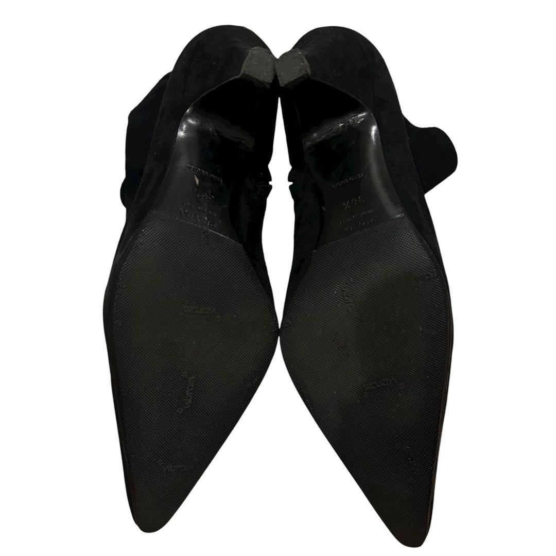 PRADA Short Boots Shoes EU 36.5 US 6.5 Suede Black Authentic