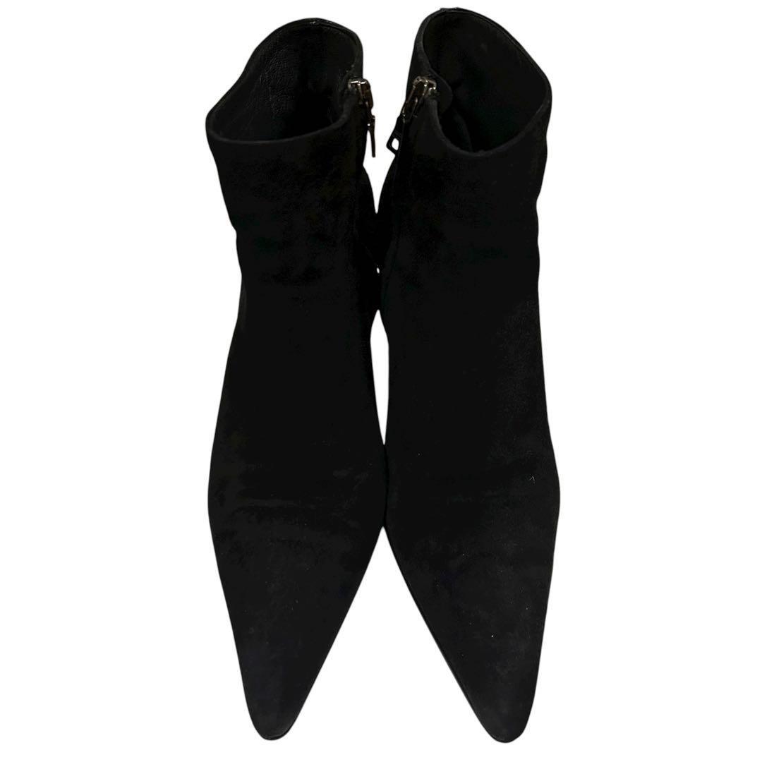 PRADA Short Boots Shoes EU 36.5 US 6.5 Suede Black Authentic