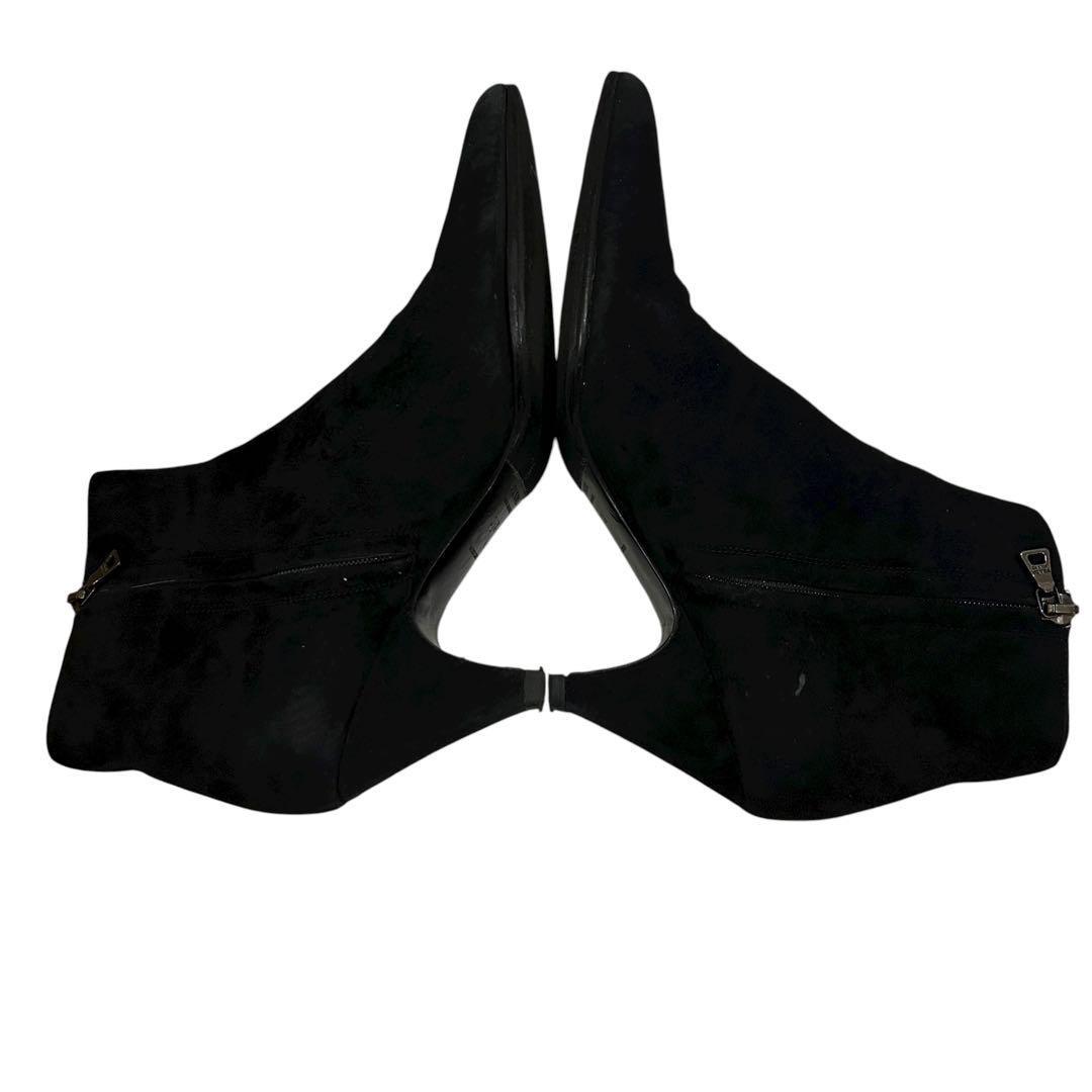 PRADA Short Boots Shoes EU 36.5 US 6.5 Suede Black Authentic