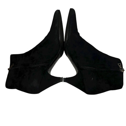 PRADA Short Boots Shoes EU 36.5 US 6.5 Suede Black Authentic