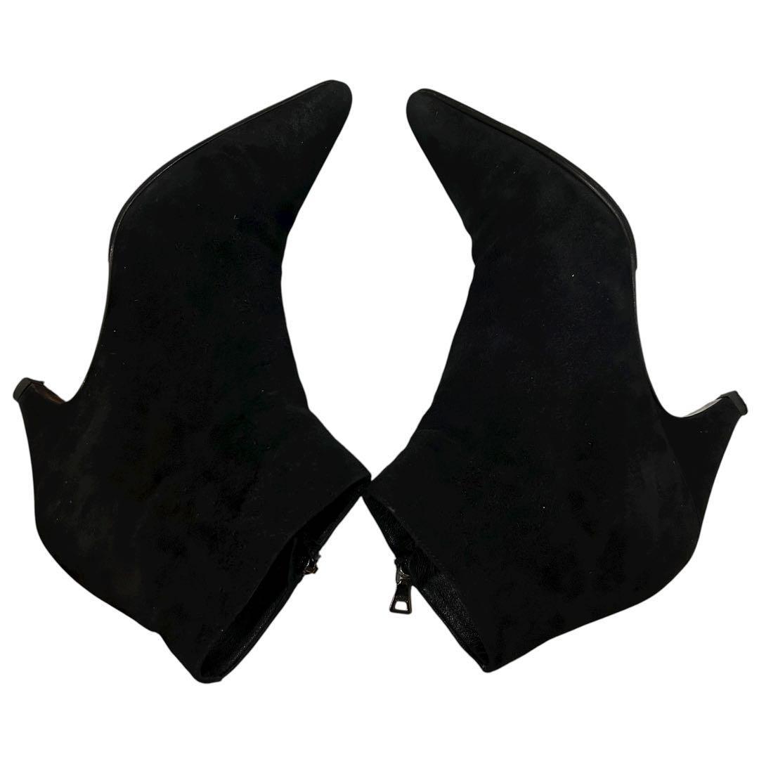 PRADA Short Boots Shoes EU 36.5 US 6.5 Suede Black Authentic