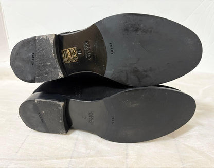 PRADA Boots Shoes EU 37 US 7 Suede Black Authentic