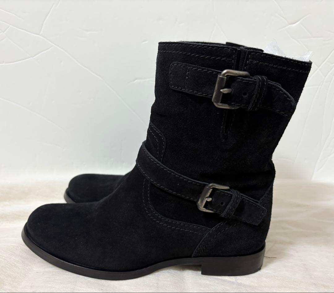 PRADA Boots Shoes EU 37 US 7 Suede Black Authentic