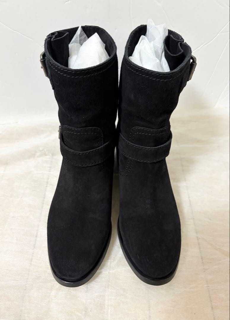 PRADA Boots Shoes EU 37 US 7 Suede Black Authentic