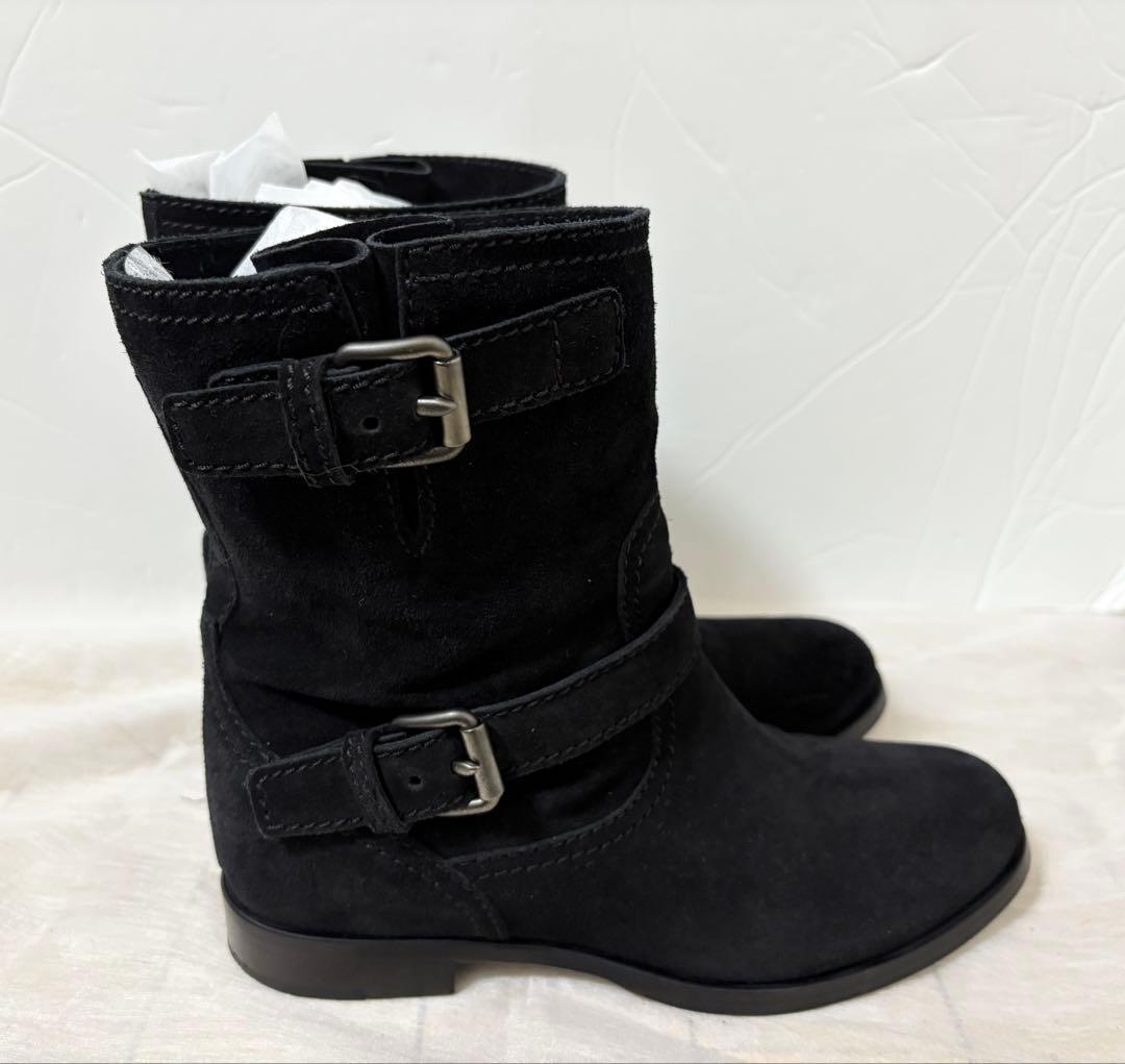 PRADA Boots Shoes EU 37 US 7 Suede Black Authentic