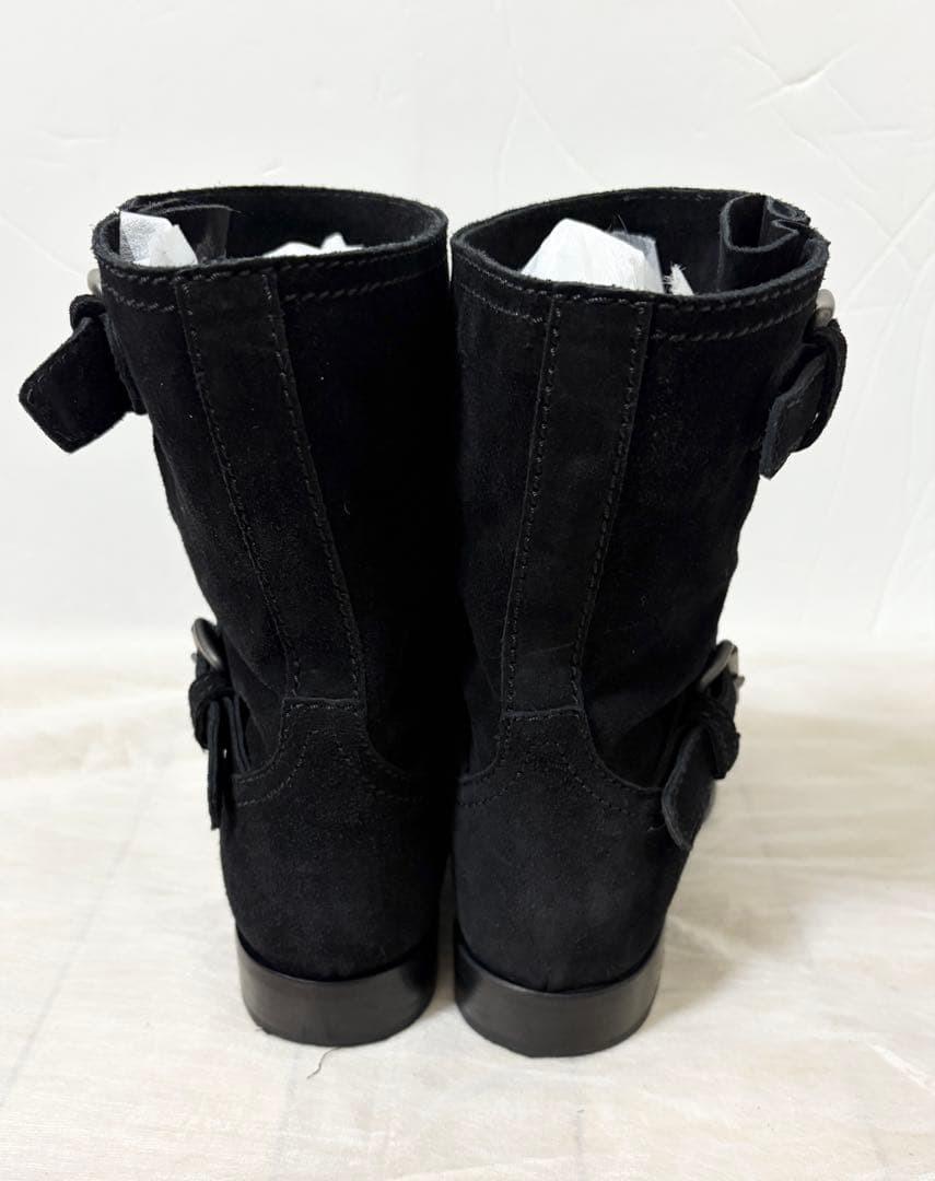 PRADA Boots Shoes EU 37 US 7 Suede Black Authentic