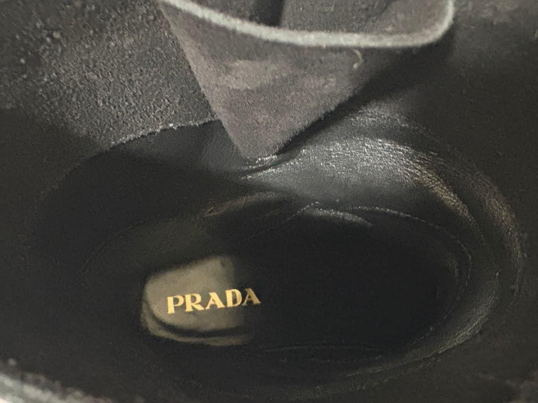 PRADA Boots Shoes EU 37 US 7 Suede Black Authentic
