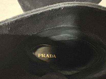 PRADA Boots Shoes EU 37 US 7 Suede Black Authentic