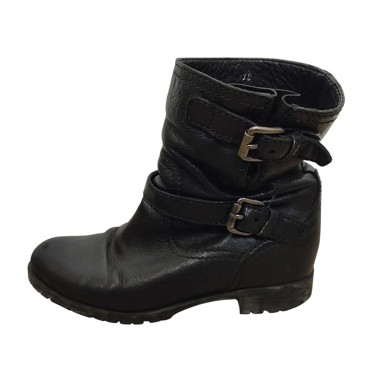 PRADA Double Belt Engineer Boots Shoes EU 38 US 8 Authentic