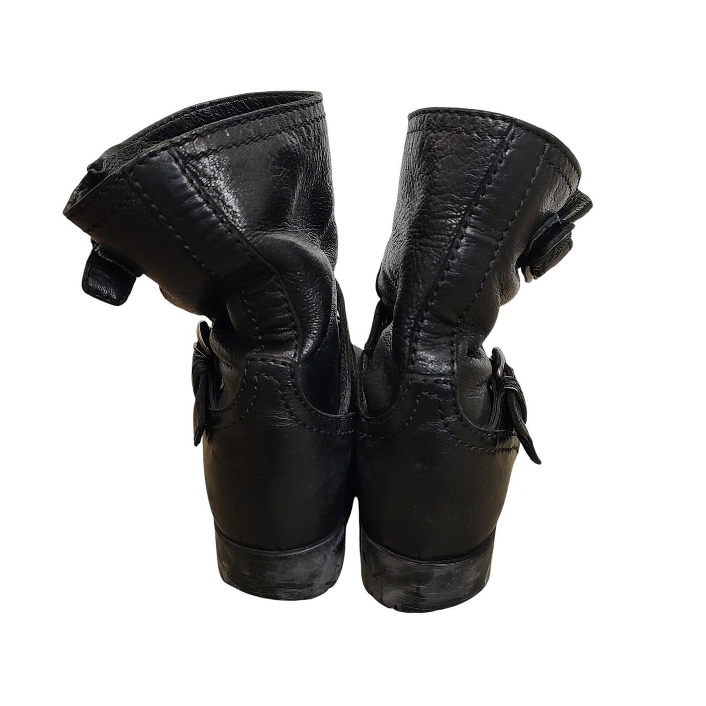 PRADA Double Belt Engineer Boots Shoes EU 38 US 8 Authentic