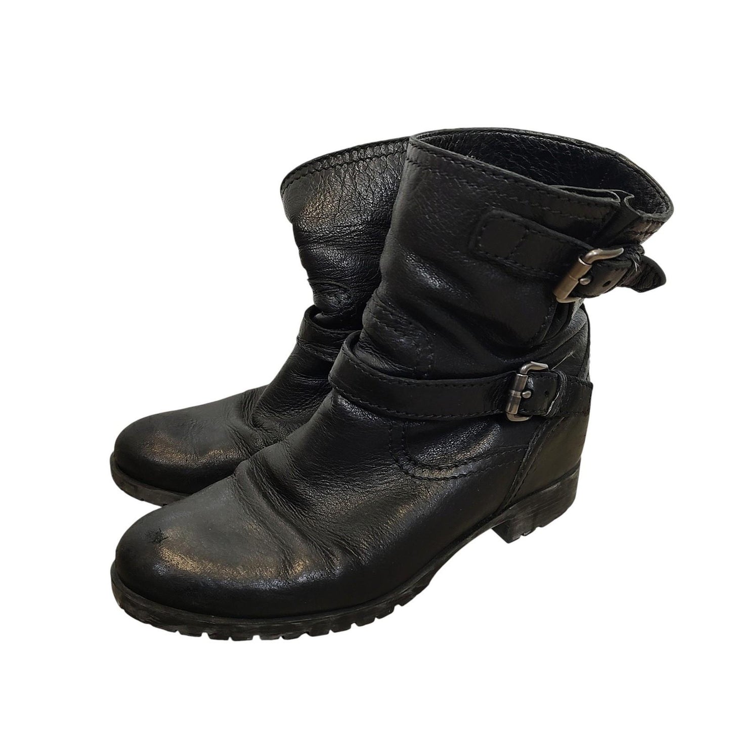 PRADA Double Belt Engineer Boots Shoes EU 38 US 8 Authentic