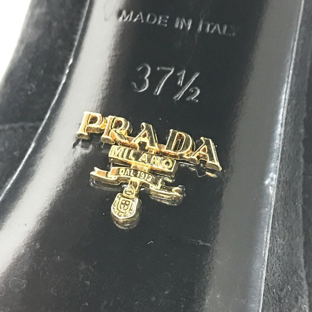 PRADA Short Boots Shoes EU 37.5 US 7.5 Suede Black Authentic