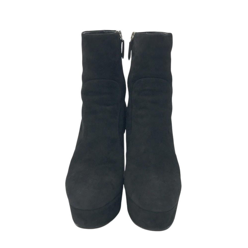 PRADA Short Boots Shoes EU 37.5 US 7.5 Suede Black Authentic