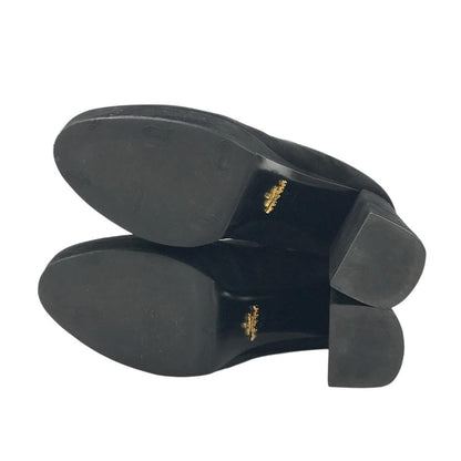 PRADA Short Boots Shoes EU 37.5 US 7.5 Suede Black Authentic