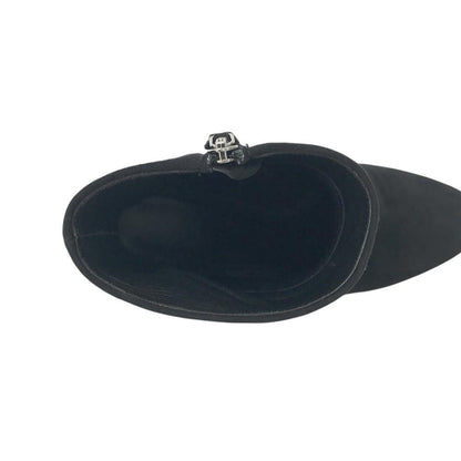 PRADA Short Boots Shoes EU 37.5 US 7.5 Suede Black Authentic