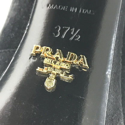 PRADA Short Boots Shoes EU 37.5 US 7.5 Suede Black Authentic