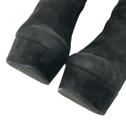 PRADA Short Boots Shoes EU 37.5 US 7.5 Suede Black Authentic