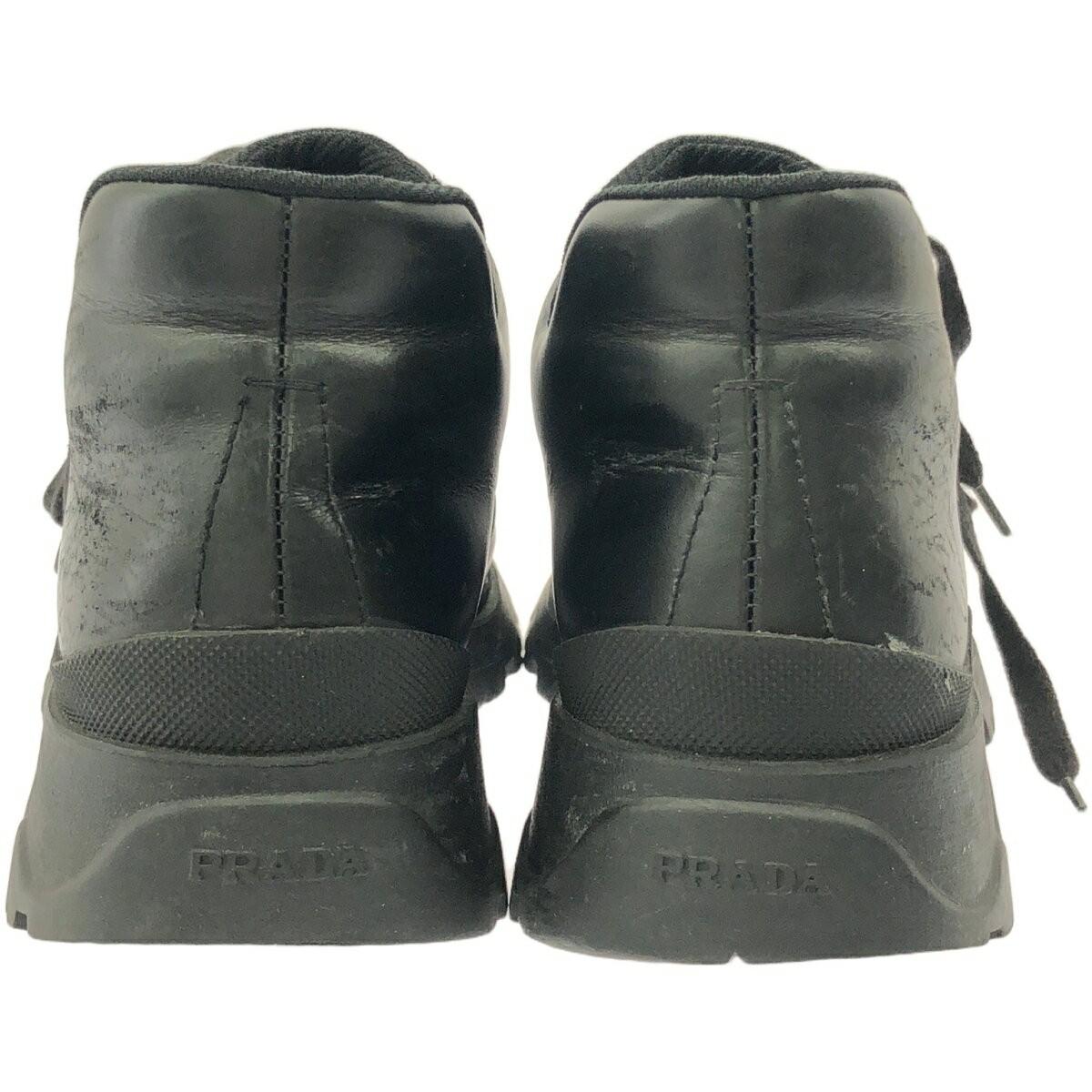 PRADA Short trekking Boots Shoes EU 36.5 US 6.5 Black Authentic