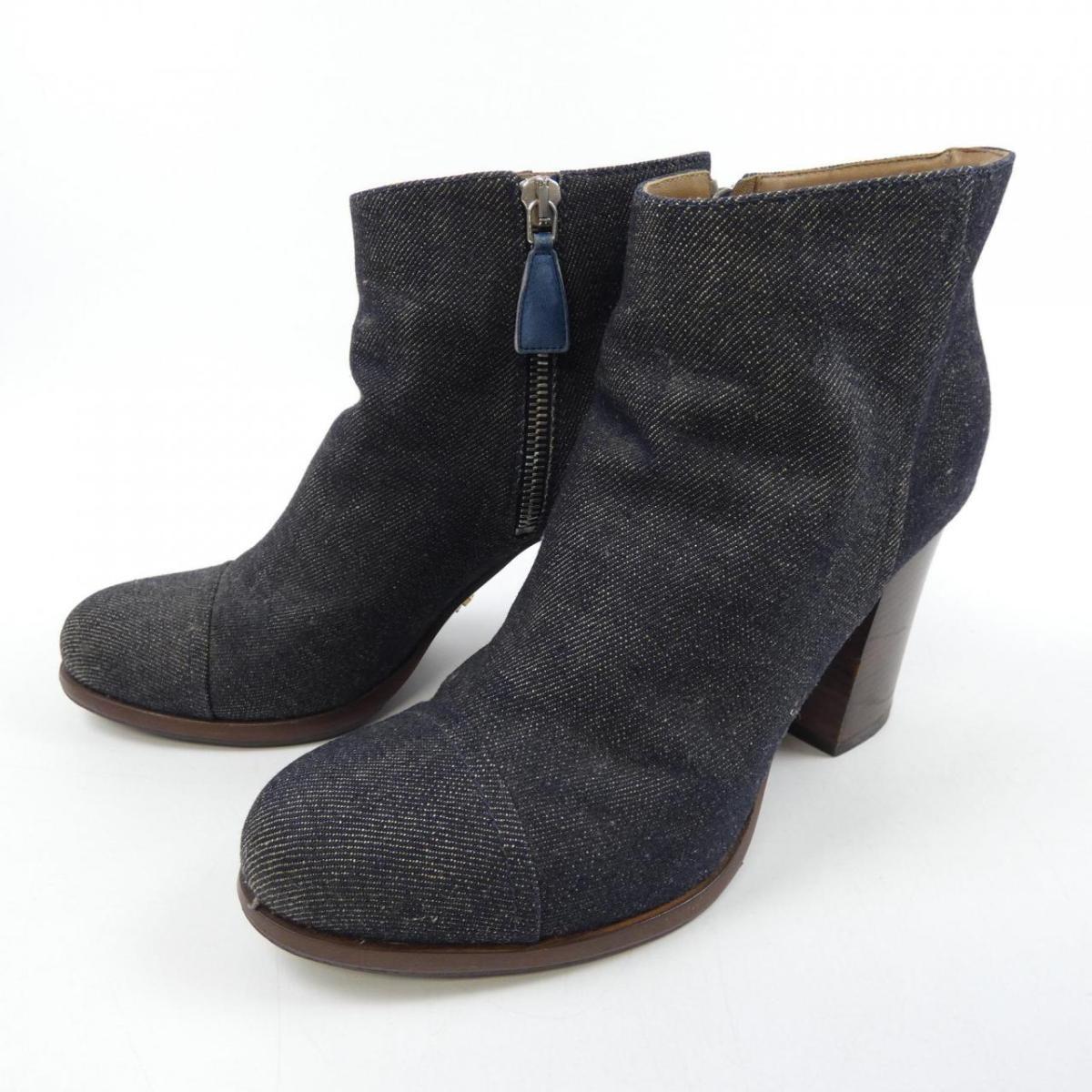 PRADA Short Boots Shoes EU 37.5 US 7.5 Navy Authentic