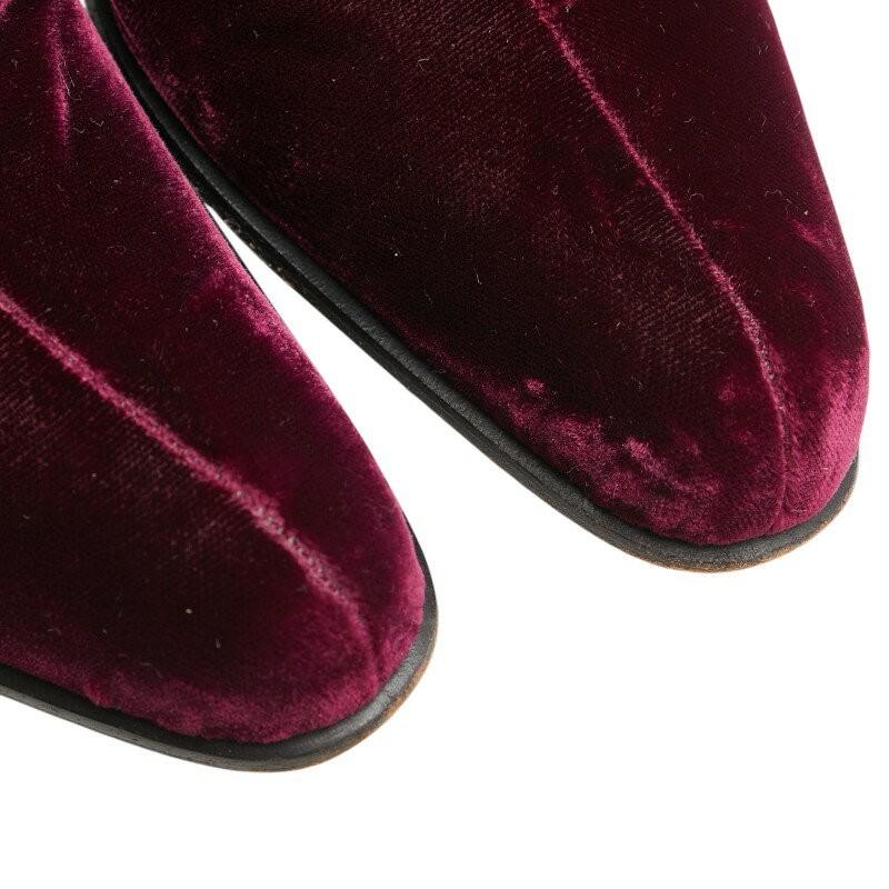 PRADA Short Boots Shoes EU 37 US 7 Velour Wine Red Bordeaux Authentic