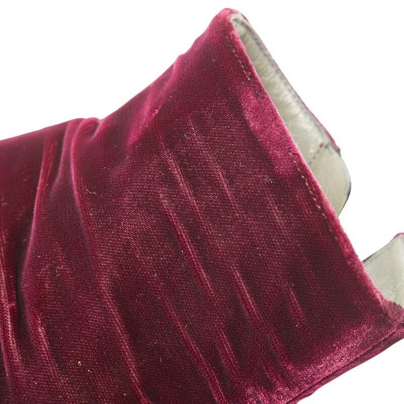 PRADA Short Boots Shoes EU 37 US 7 Velour Wine Red Bordeaux Authentic