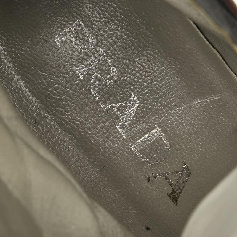 PRADA Short Boots Shoes EU 37 US 7 Velour Wine Red Bordeaux Authentic