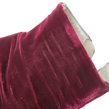 PRADA Short Boots Shoes EU 37 US 7 Velour Wine Red Bordeaux Authentic