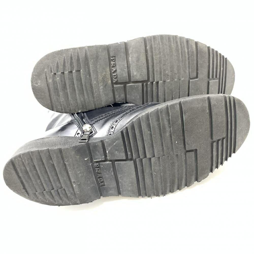 PRADA Zip-up Short Boots Shoes EU 36 US 6 Black Authentic