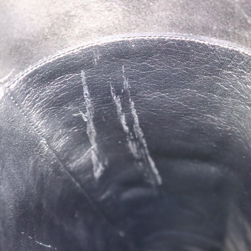 PRADA Long Boots Shoes EU 37 US 7 Suede Leather Black Authentic