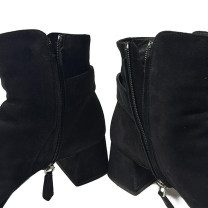 PRADA Short Boots Shoes EU 35 US 5 Suede Black Authentic