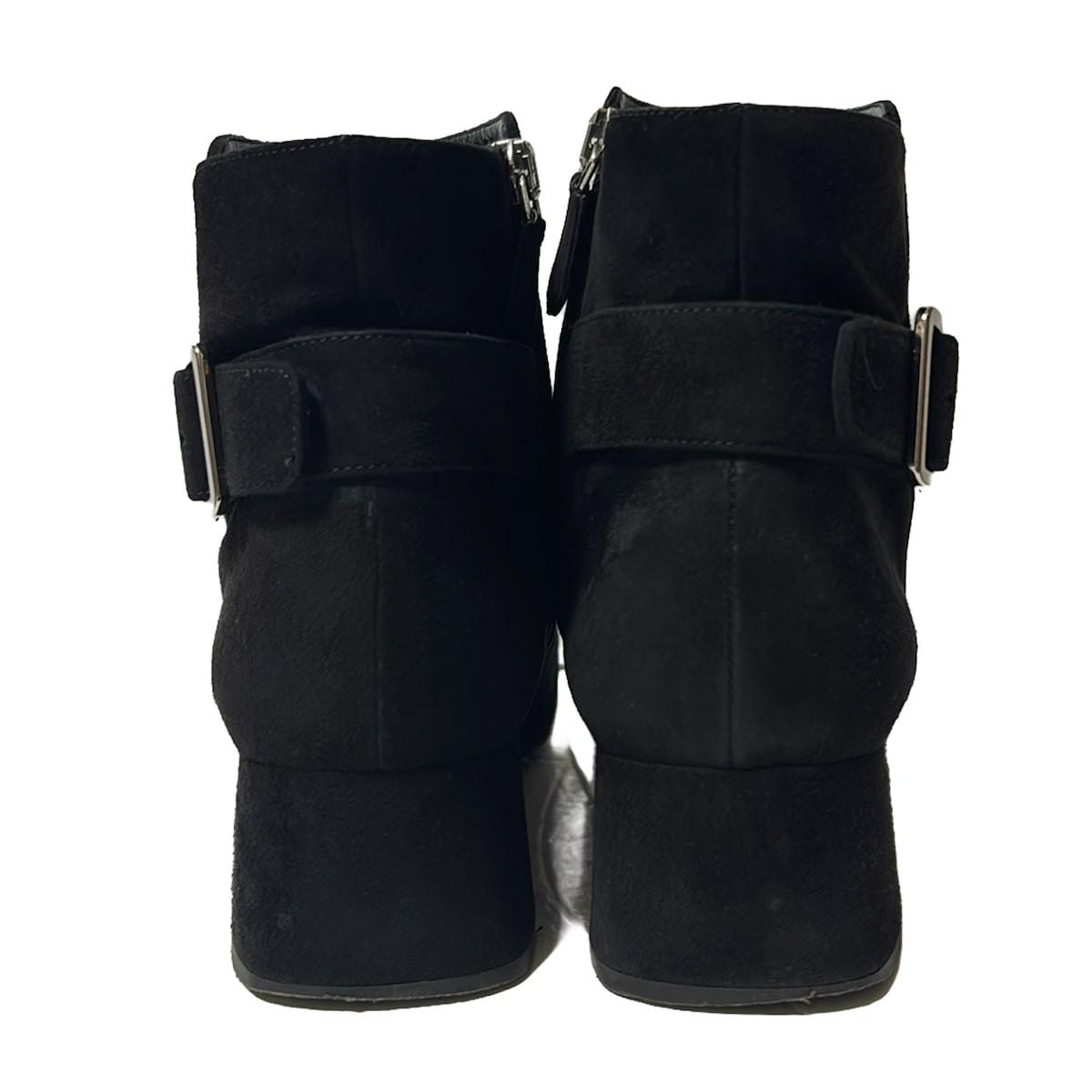 PRADA Short Boots Shoes EU 35 US 5 Suede Black Authentic