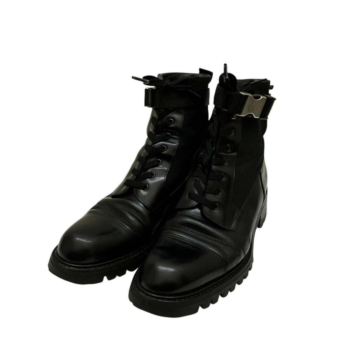 PRADA Short Boots Shoes EU 38 US 8 Leather Black Authentic