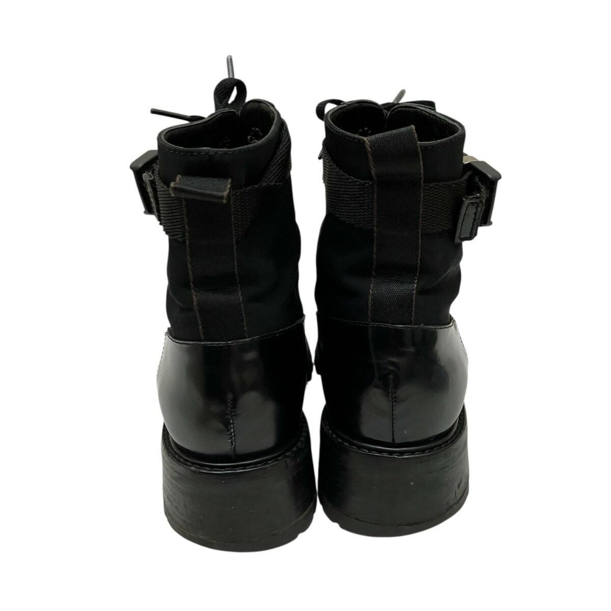 PRADA Short Boots Shoes EU 38 US 8 Leather Black Authentic