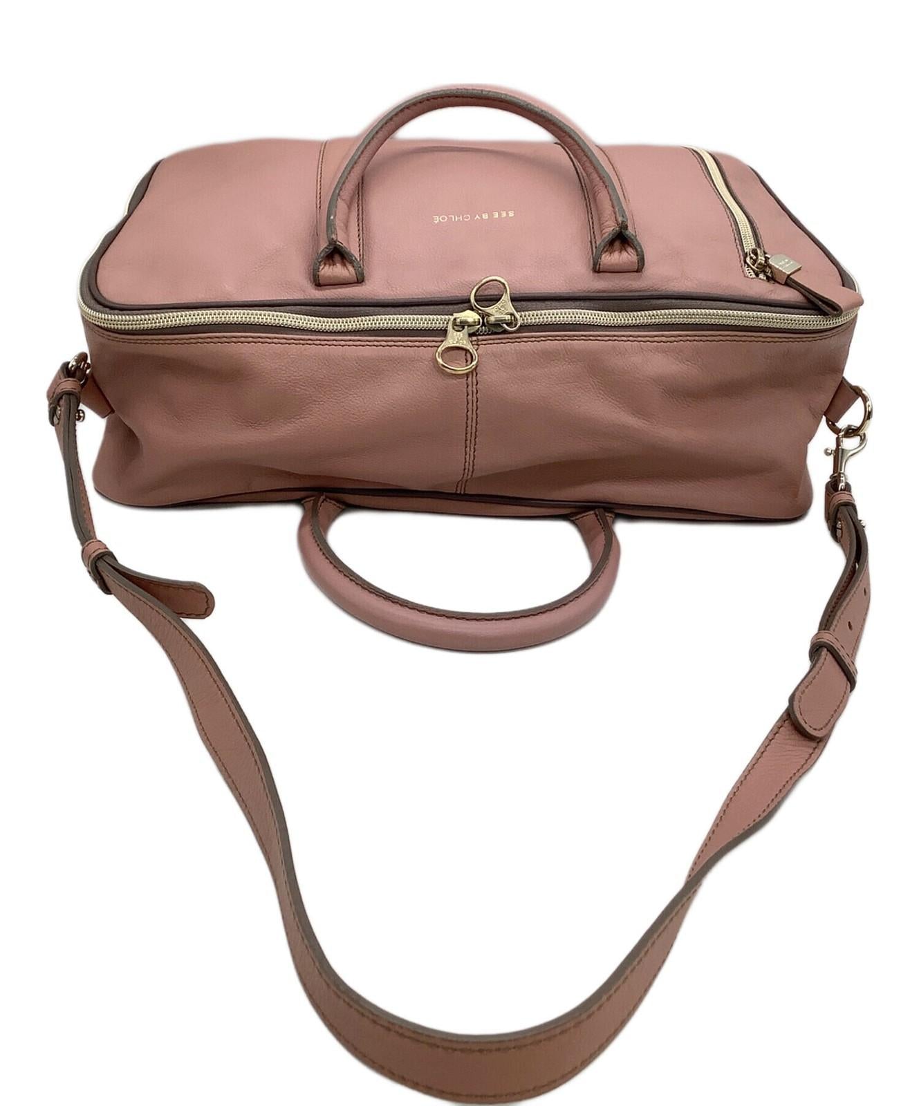 SEE BY CHLOE Hand Shoulder Bag Tote Purse 2way Pink Authentic