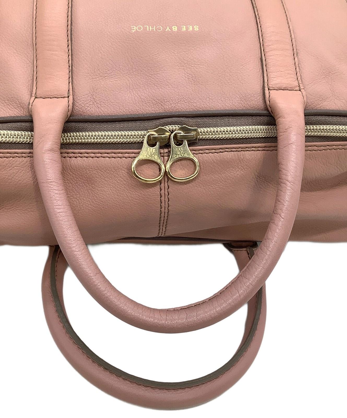 SEE BY CHLOE Hand Shoulder Bag Tote Purse 2way Pink Authentic