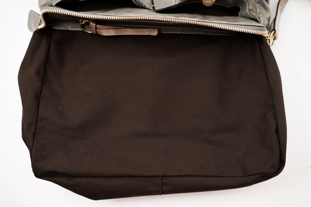 Chloe Hand Bag Tote Purse Canvas Leather Gray Authentic