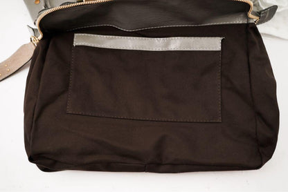 Chloe Hand Bag Tote Purse Canvas Leather Gray Authentic