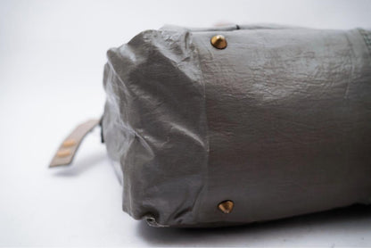 Chloe Hand Bag Tote Purse Canvas Leather Gray Authentic